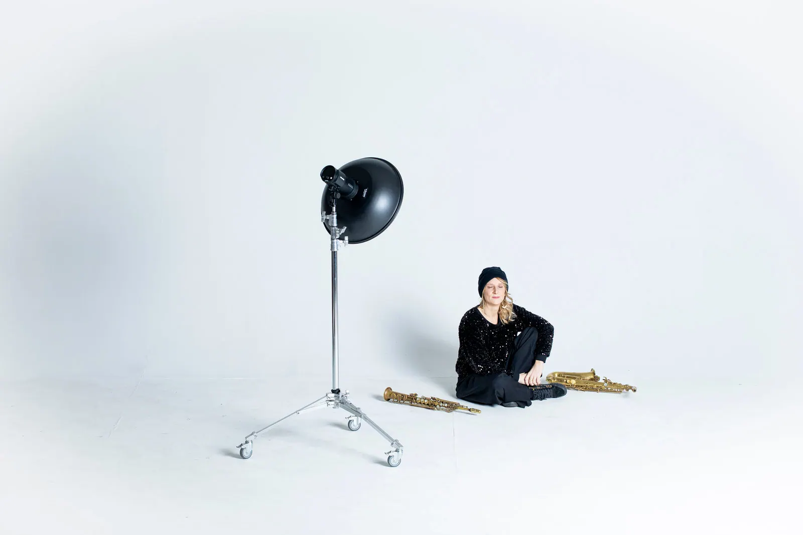 Alexandra Lehmler mit Saxophon